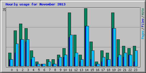 Hourly usage for November 2013